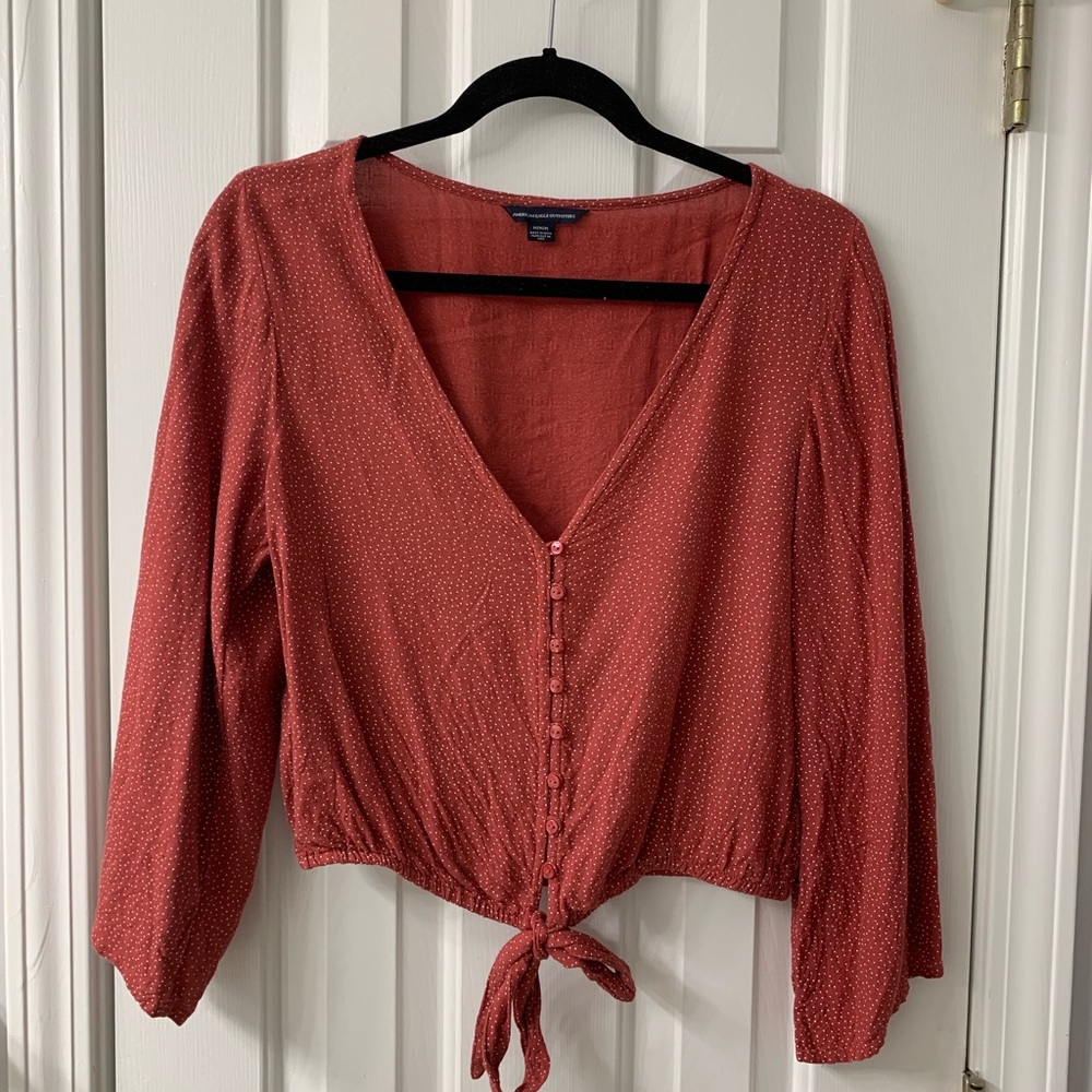 American eagle polka dot top